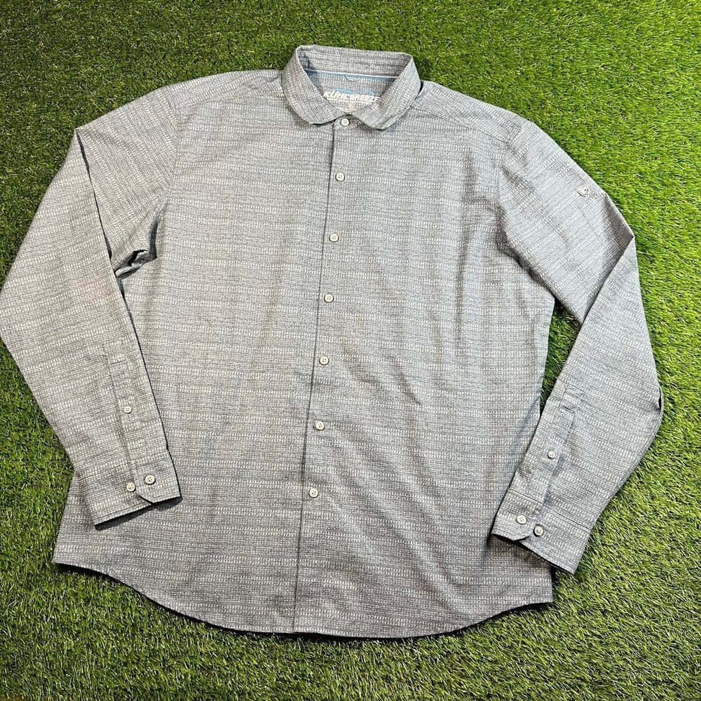Kuhl Breeze 7580 Long Sleeve Shirt Gray Textured Button Up Men's XL Outdoor Gear